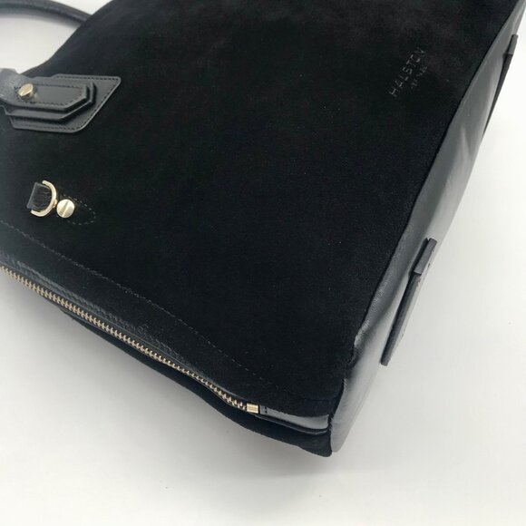 Halston Heritage Black Suede Convertible Satchel - Picture 7 of 12